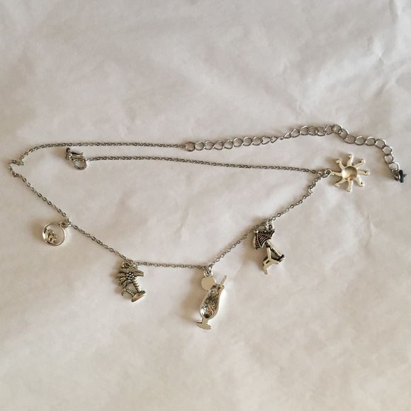 "Tropical Getaway" Handmade Charm Necklace, Beach Ocean Palm Tree Cocktail Sun - Picture 13 of 15